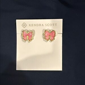 Kendra Scott Haley Bow Pink Stud Earrings